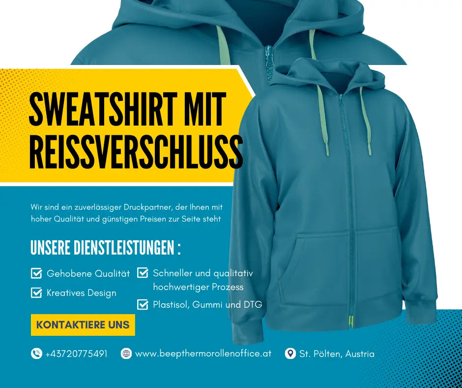 Sweatshirt mit REIßVERSCHLUSS | Bestickt