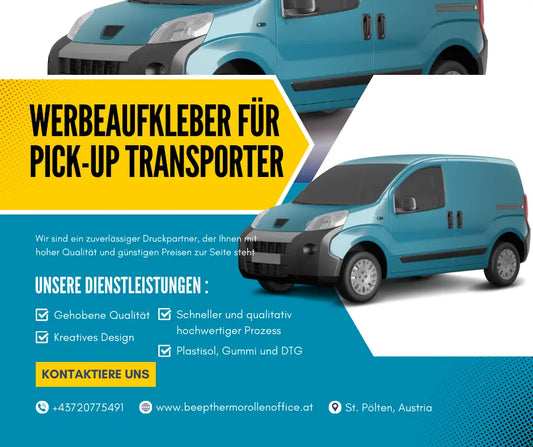 WERBEAUFKLEBER FÜR PICK-UP TRANSPORTER